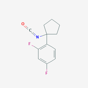 molecular formula C12H11F2NO B13242932 2,4-Difluoro-1-(1-isocyanatocyclopentyl)benzene 