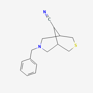 molecular formula C15H18N2S B13242964 7-Benzyl-3-thia-7-azabicyclo[3.3.1]nonane-9-carbonitrile 
