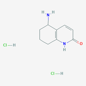 molecular formula C9H14Cl2N2O B13242972 5-Amino-1,2,5,6,7,8-hexahydroquinolin-2-one dihydrochloride 