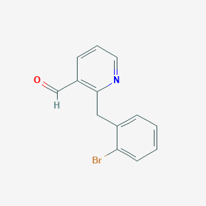 molecular formula C13H10BrNO B13243002 2-[(2-Bromophenyl)methyl]pyridine-3-carbaldehyde 