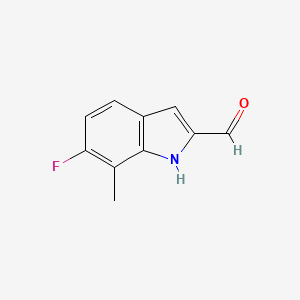 molecular formula C10H8FNO B1324309 6-Fluoro-7-methyl-1H-indole-2-carbaldehyde CAS No. 883531-54-2