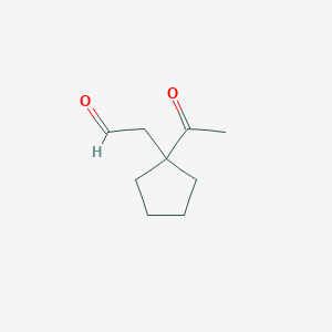 molecular formula C9H14O2 B132432 (1-Acetylcyclopentyl)acetaldehyde CAS No. 152090-38-5