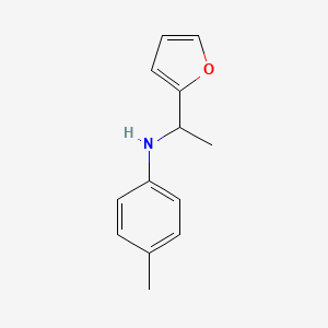 molecular formula C13H15NO B13243276 N-[1-(furan-2-yl)ethyl]-4-methylaniline 