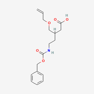 molecular formula C17H23NO5 B13243352 5-{[(Benzyloxy)carbonyl]amino}-3-[(prop-2-en-1-yloxy)methyl]pentanoic acid 
