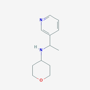 molecular formula C12H18N2O B13243354 N-[1-(Pyridin-3-yl)ethyl]oxan-4-amine 