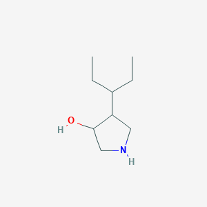 molecular formula C9H19NO B13243379 4-(Pentan-3-YL)pyrrolidin-3-OL 
