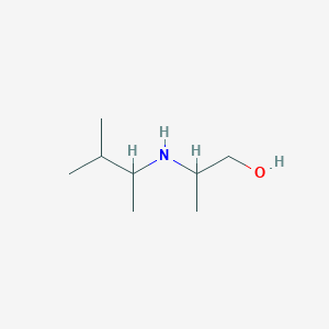 molecular formula C8H19NO B13243479 2-[(3-Methylbutan-2-yl)amino]propan-1-ol 