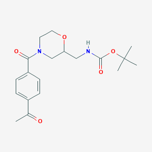 molecular formula C19H26N2O5 B13243525 tert-Butyl N-{[4-(4-acetylbenzoyl)morpholin-2-yl]methyl}carbamate 