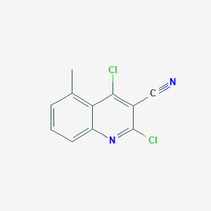 molecular formula C11H6Cl2N2 B13243549 2,4-Dichloro-5-methylquinoline-3-carbonitrile 