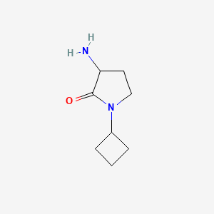molecular formula C8H14N2O B13243561 3-Amino-1-cyclobutylpyrrolidin-2-one 