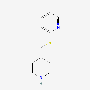 molecular formula C11H16N2S B13243607 2-((Piperidin-4-ylmethyl)thio)pyridine 