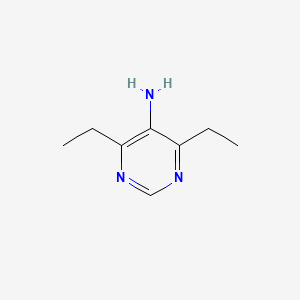 molecular formula C8H13N3 B13243618 4,6-Diethylpyrimidin-5-amine 