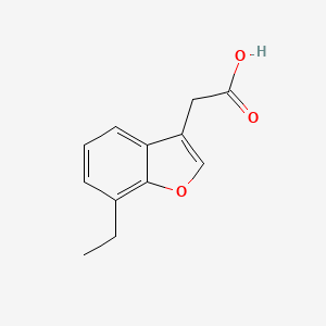 molecular formula C12H12O3 B13243646 2-(7-Ethyl-1-benzofuran-3-yl)acetic acid 