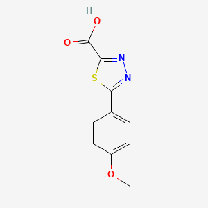 molecular formula C10H8N2O3S B1324397 5-(4-Methoxyphenyl)-1,3,4-thiadiazole-2-carboxylic acid 