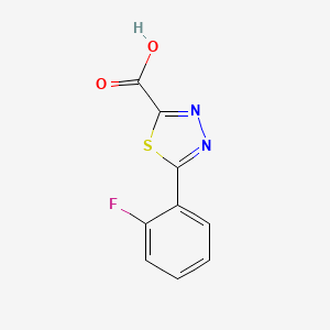 molecular formula C9H5FN2O2S B1324399 5-(2-Fluorophenyl)-1,3,4-thiadiazole-2-carboxylic acid 