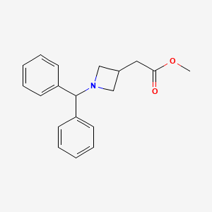 molecular formula C19H21NO2 B1324410 1-二苯甲基-3-氮杂环丙烷乙酸甲酯 CAS No. 152537-00-3