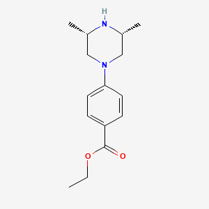 molecular formula C15H22N2O2 B1324413 Ethyl 4-((3S,5R)-3,5-dimethylpiperazin-1-yl)benzoate CAS No. 234082-05-4