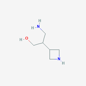 molecular formula C6H14N2O B13244162 3-Amino-2-(azetidin-3-yl)propan-1-ol 