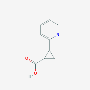 molecular formula C9H9NO2 B1324420 2-(Pyridin-2-yl)cyclopropanecarboxylic acid CAS No. 90563-75-0