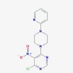 molecular formula C13H13ClN6O2 B1324425 4-Chloro-5-nitro-6-(4-pyridin-2-ylpiperazin-1-yl)pyrimidine CAS No. 882281-67-6