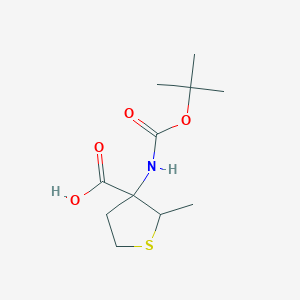 molecular formula C11H19NO4S B13244349 3-{[(Tert-butoxy)carbonyl]amino}-2-methylthiolane-3-carboxylic acid 