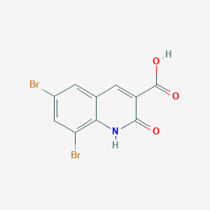 molecular formula C10H5Br2NO3 B13244357 6,8-Dibromo-2-oxo-1,2-dihydroquinoline-3-carboxylic acid 
