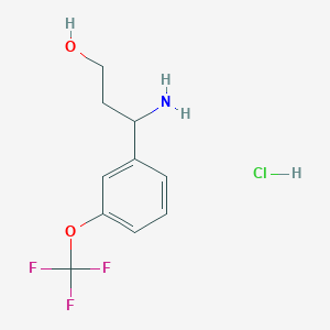 molecular formula C10H13ClF3NO2 B13244368 3-Amino-3-[3-(trifluoromethoxy)phenyl]propan-1-ol hydrochloride 