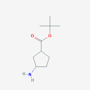 molecular formula C10H19NO2 B13244370 Tert-butyl 3-aminocyclopentane-1-carboxylate 