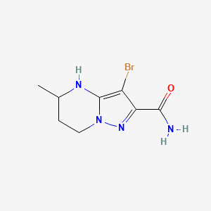 molecular formula C8H11BrN4O B13244379 3-Bromo-5-methyl-4H,5H,6H,7H-pyrazolo[1,5-a]pyrimidine-2-carboxamide 