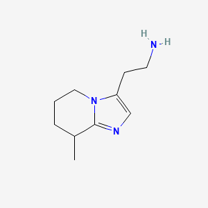 molecular formula C10H17N3 B13244383 2-{8-methyl-5H,6H,7H,8H-imidazo[1,2-a]pyridin-3-yl}ethan-1-amine 