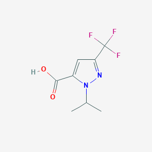 molecular formula C8H9F3N2O2 B13244396 1-isopropyl-3-(trifluoromethyl)-1H-pyrazole-5-carboxylic acid CAS No. 128694-72-4