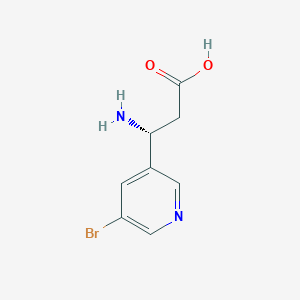 molecular formula C8H9BrN2O2 B13244403 (3R)-3-amino-3-(5-bromopyridin-3-yl)propanoic acid 