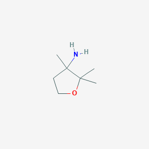 molecular formula C7H15NO B13244406 2,2,3-Trimethyloxolan-3-amine 