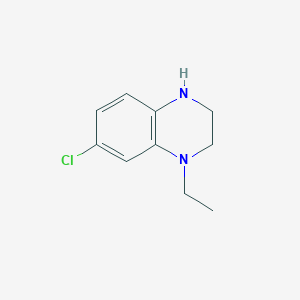 molecular formula C10H13ClN2 B13244424 7-Chloro-1-ethyl-1,2,3,4-tetrahydroquinoxaline 