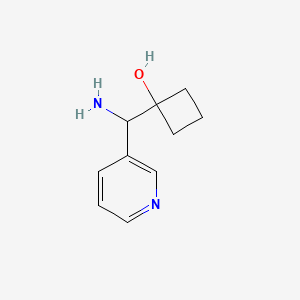 molecular formula C10H14N2O B13244433 1-[Amino(pyridin-3-YL)methyl]cyclobutan-1-OL 