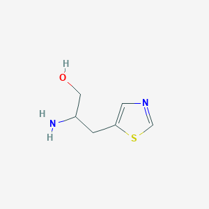 molecular formula C6H10N2OS B13244468 2-Amino-3-(1,3-thiazol-5-yl)propan-1-ol 