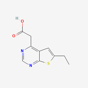 molecular formula C10H10N2O2S B13244475 2-{6-Ethylthieno[2,3-d]pyrimidin-4-yl}acetic acid 