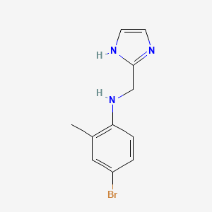 molecular formula C11H12BrN3 B13244480 4-bromo-N-(1H-imidazol-2-ylmethyl)-2-methylaniline 