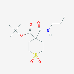molecular formula C14H25NO5S B13244497 Tert-butyl 1,1-dioxo-4-(propylcarbamoyl)thiane-4-carboxylate 