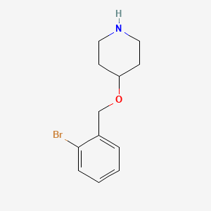molecular formula C12H16BrNO B13244538 4-[(2-Bromophenyl)methoxy]piperidine 