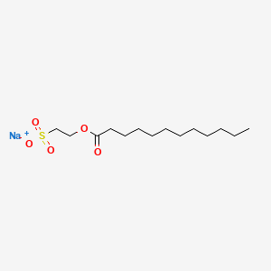 molecular formula C14H27NaO5S B1324455 Sodium 2-(dodecanoyloxy)ethanesulfonate CAS No. 7381-01-3