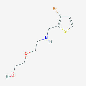 molecular formula C9H14BrNO2S B13244559 2-(2-{[(3-Bromothiophen-2-yl)methyl]amino}ethoxy)ethan-1-ol 