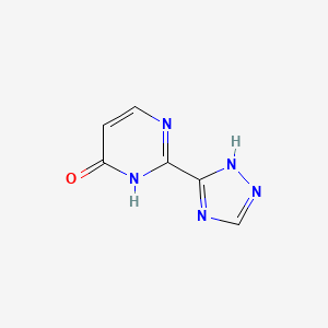 molecular formula C6H5N5O B13244585 2-(4H-1,2,4-Triazol-3-YL)-3,4-dihydropyrimidin-4-one 