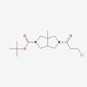 molecular formula C15H25ClN2O3 B13244586 tert-Butyl 5-(3-chloropropanoyl)-3a-methyl-octahydropyrrolo[3,4-c]pyrrole-2-carboxylate 