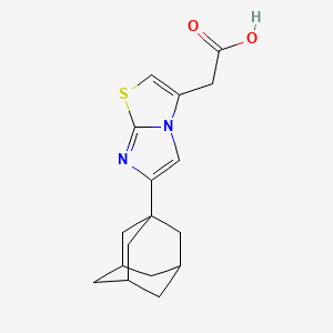 molecular formula C17H20N2O2S B13244601 2-[6-(Adamantan-1-yl)imidazo[2,1-b][1,3]thiazol-3-yl]acetic acid 