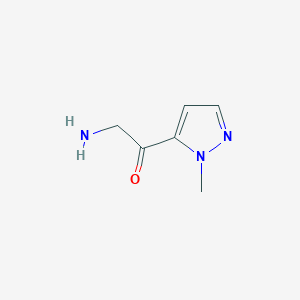 molecular formula C6H9N3O B13244616 2-amino-1-(1-methyl-1H-pyrazol-5-yl)ethan-1-one 