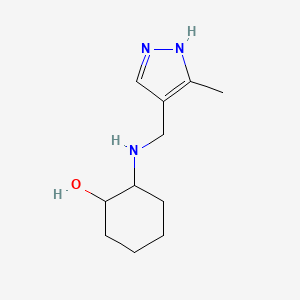 molecular formula C11H19N3O B13244657 2-{[(3-methyl-1H-pyrazol-4-yl)methyl]amino}cyclohexan-1-ol 