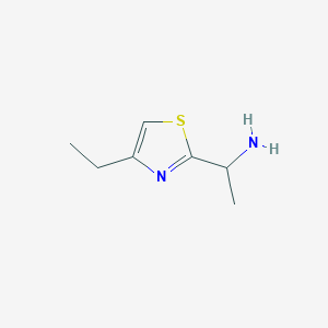 molecular formula C7H12N2S B13244672 1-(4-Ethyl-1,3-thiazol-2-yl)ethan-1-amine 