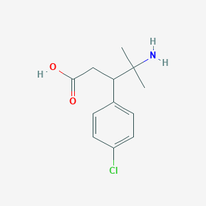 molecular formula C12H16ClNO2 B13244704 4-Amino-3-(4-chlorophenyl)-4-methylpentanoic acid 
