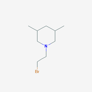 molecular formula C9H18BrN B13244707 1-(2-Bromoethyl)-3,5-dimethylpiperidine 